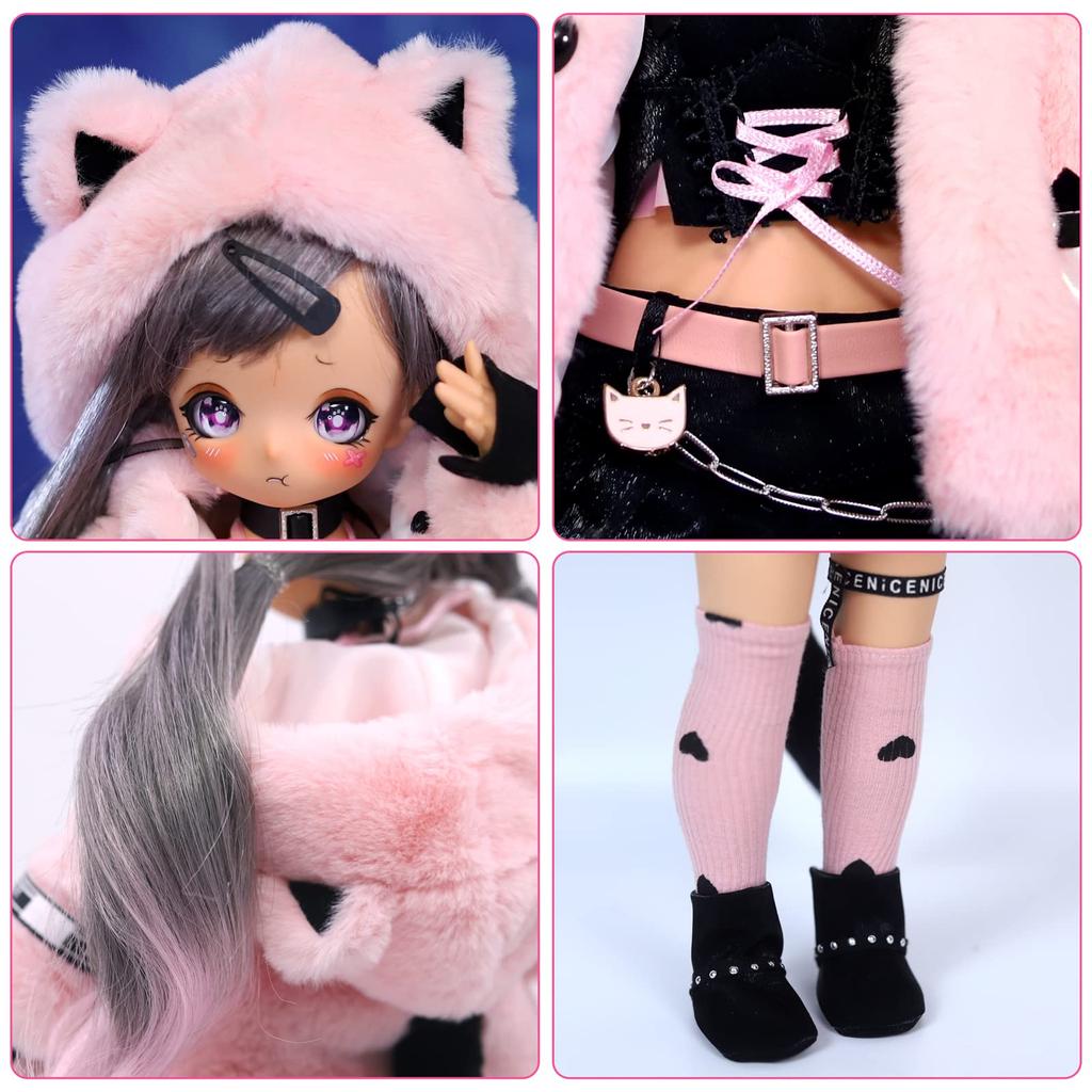 ICY Fortune Days Scale BJD Doll Anime Style Painted Movable Figure Gift for Kids Ages 1/4 8+ (Nainaizi)