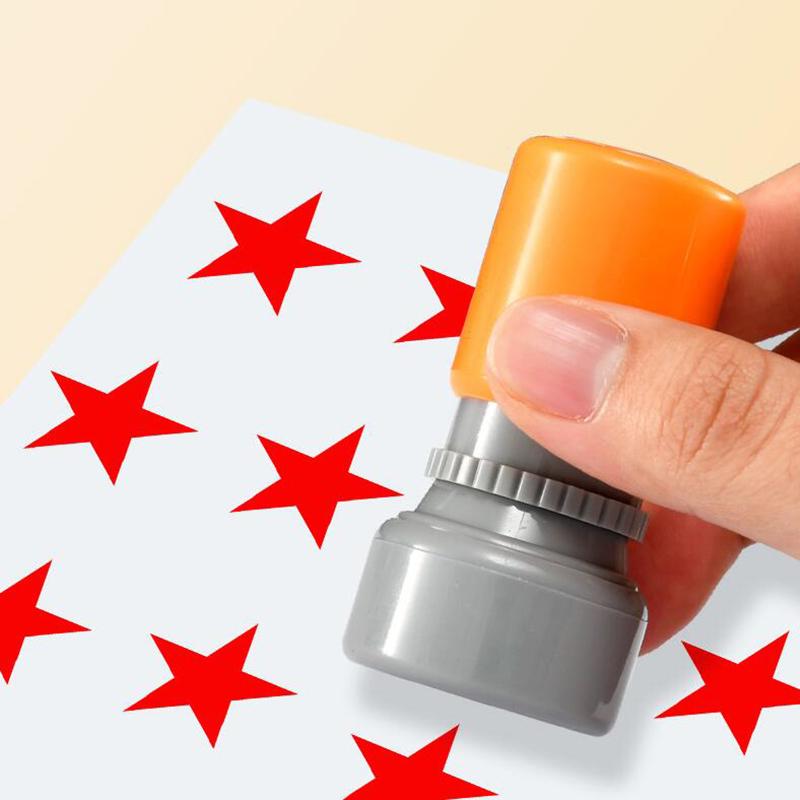 Professores da escola Família Use Estrela Vermelha de Cinco Pontas Selo Incentive Crianças Ensino Prêmio Selo Tinta Automática