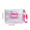 New Silver Color Coin Purse Cotton Hanging Rope Small Item Bag Heart Shape Cosmetic Bag