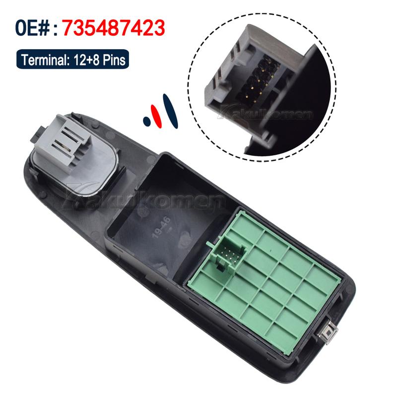 New 735487423 Power Window Switch For Citroen Relay Jumper Peugeot Boxer Fiat Ducato Doblo Vauxhall Combo 01354217180 6554XN