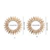 Sun Shape Wooden Round Mirrored Innovative Decors Makeup Mirrored Wall Mirrored