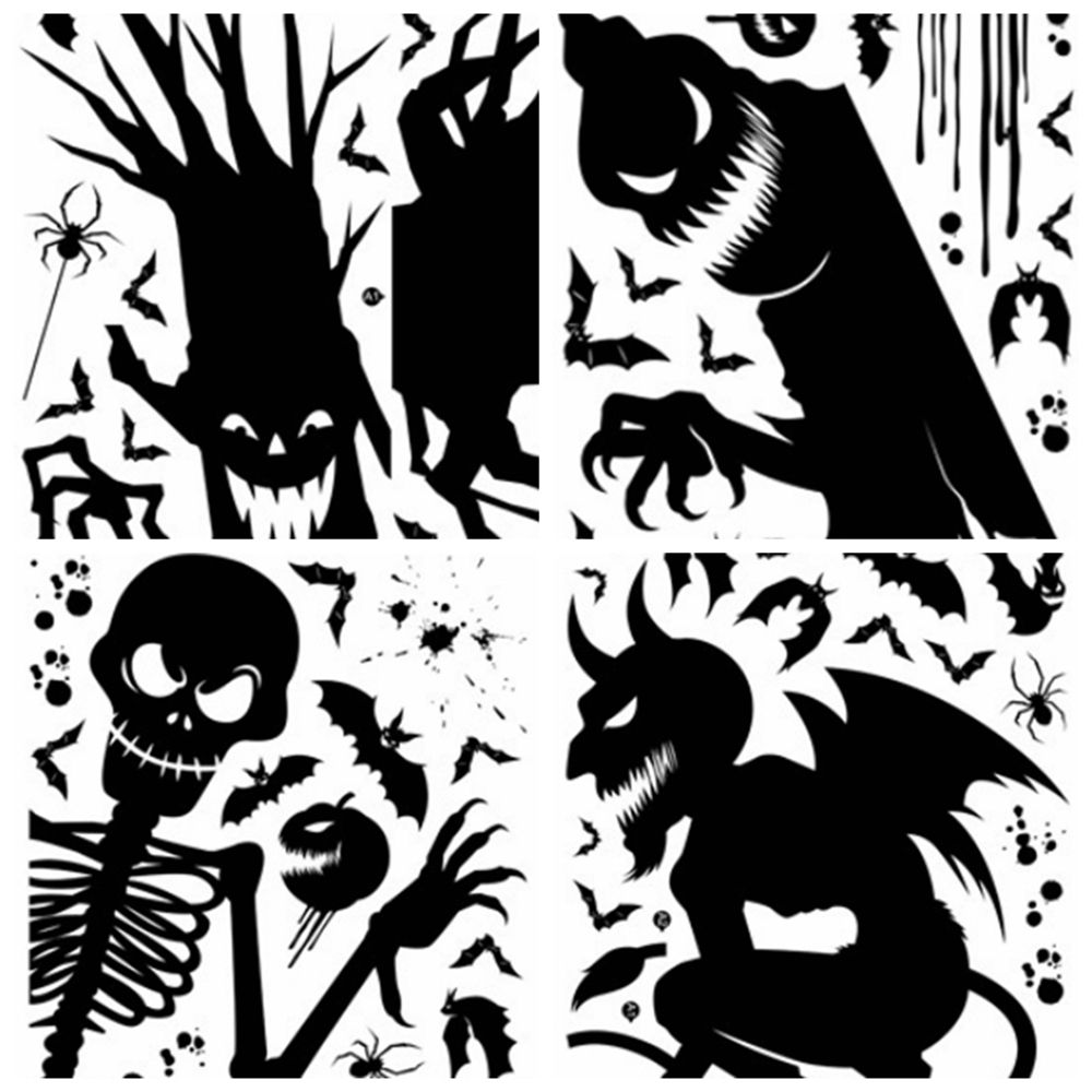 Self-Adhesive Wallpaper Giant Ghost Window Sticker Glass Sticker Party Decor Halloween Decor