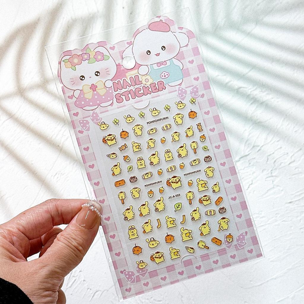 Luminous 5D Embossed Fluorescent Nail Art Stickers for Kids - Odorless Princess Design