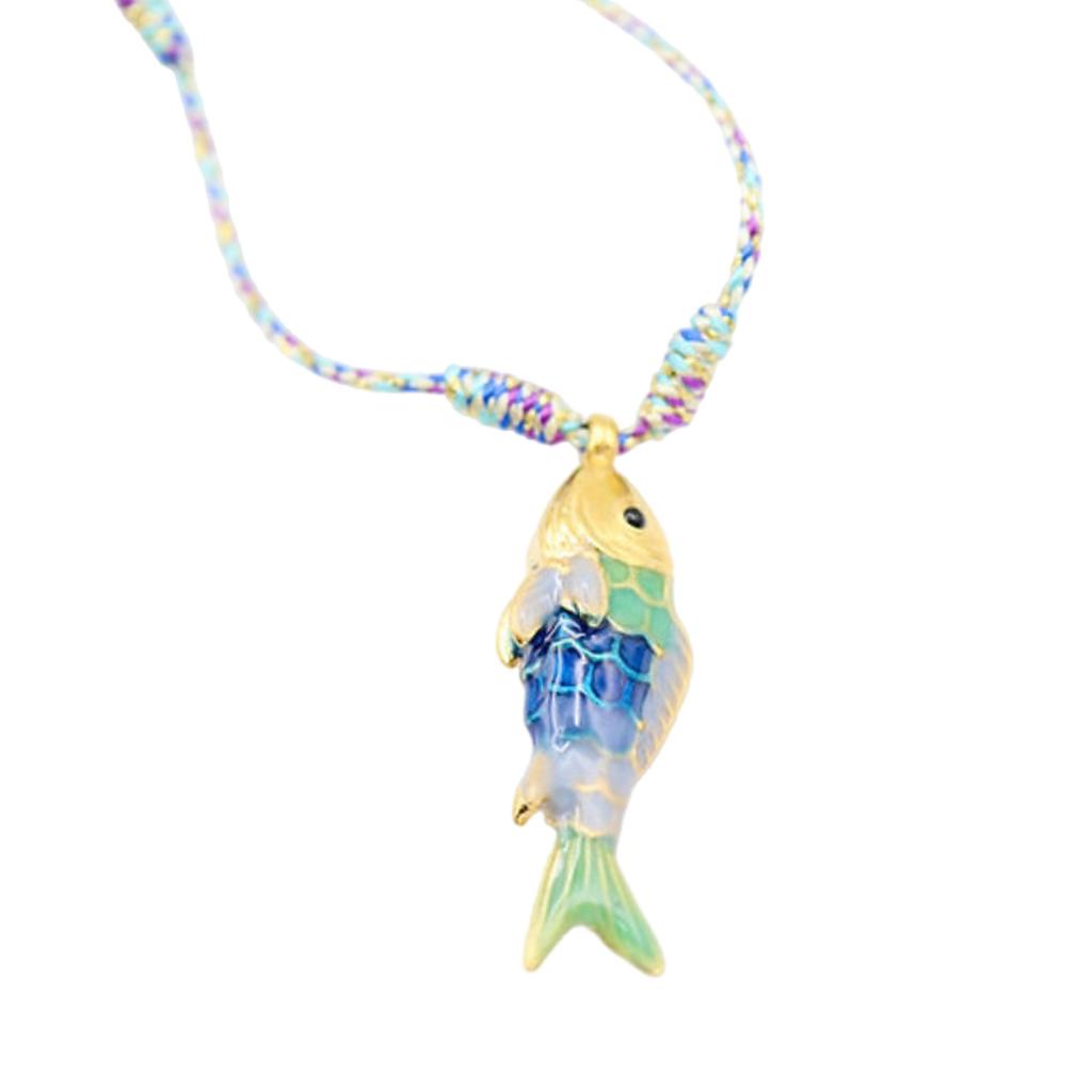 Stainless Steel Ocean Fish Pendant Necklace Colorful Marine Design Optional Neck Jewelry Gift for Kids and Adults