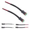 1 Pair 2 Pin DT Connectors Rubber Copper Waterproofing DT Electrical Wire Connector Wiring Harness for Car Boats LED Work Lights