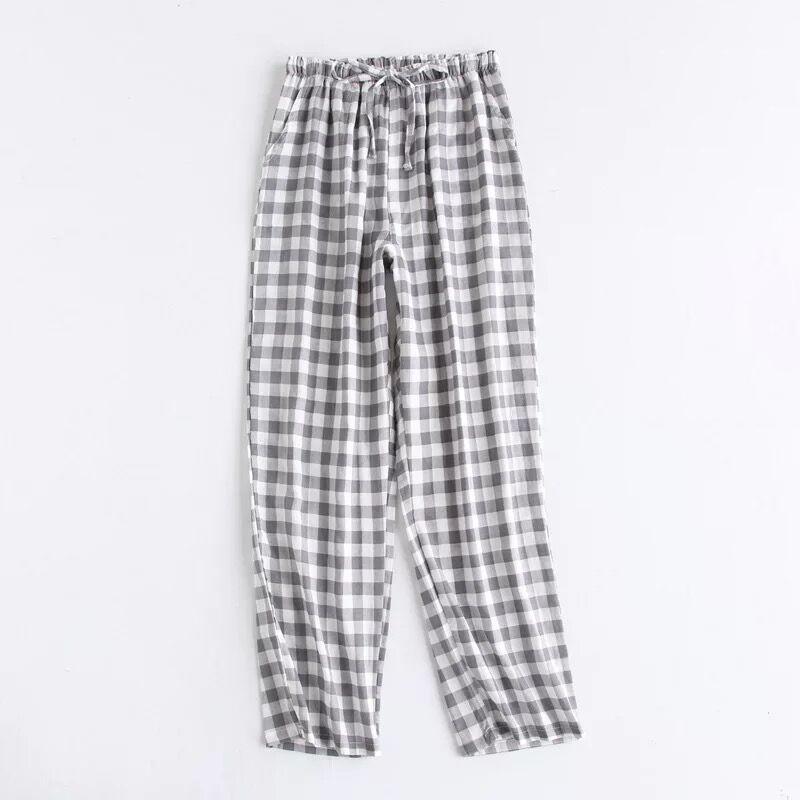 Frühlingspaare Baumwollgaze Schlafhose Home Tie Pyjama Hose Herren Unterhose Schlafhose Pyjamahose