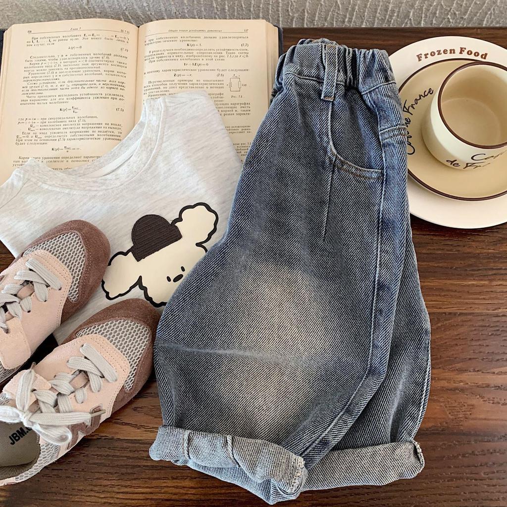 2025 Autumn Fashionable Boys' and Girls' Long Jeans - Trendy Casual Kids' Pants