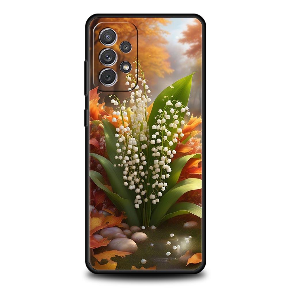 Lily Of The Valley Clear Floral Phone Case for Samsung Galaxy A55 A35 A15 A14 A13 A25 A54 A51 A71 A72 A73 A32 A52 A41 Soft TPU