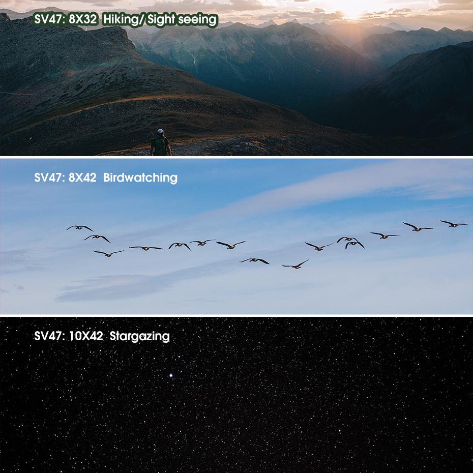Binoclu SV47, binoclu profesional 8x32/8x42/10x42 rezistent la apă și ceață pentru BirdWatch