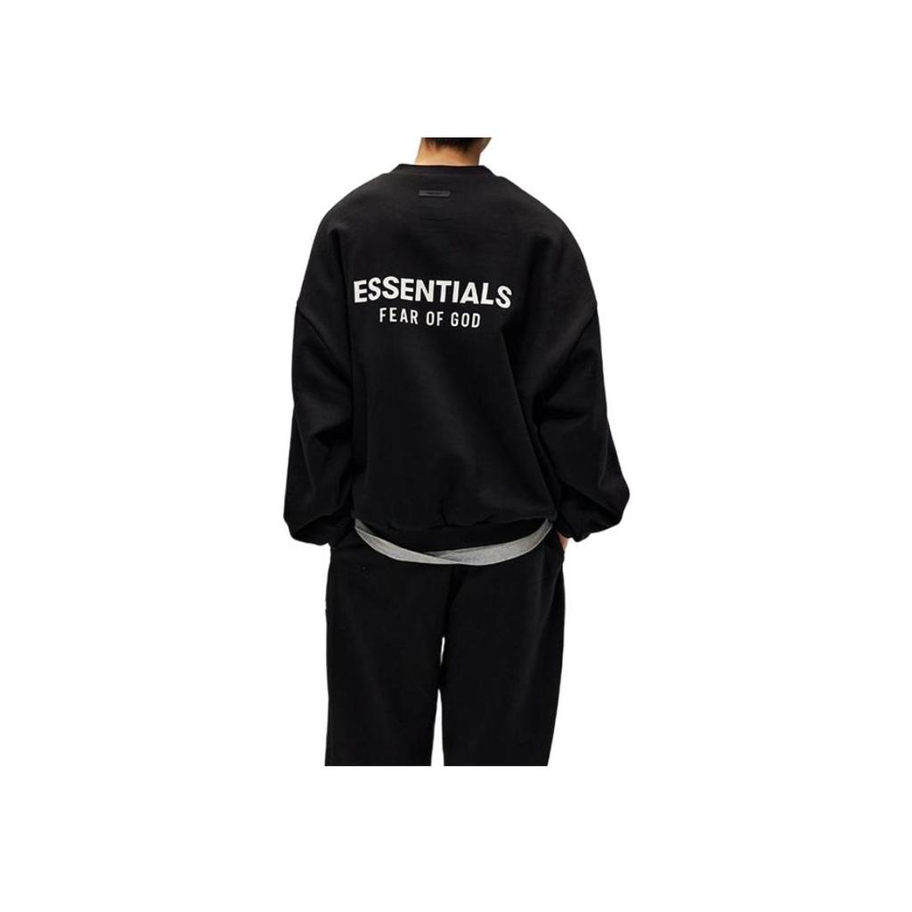 Fear of God Essentials Sudadera de Forro Polar Cuello Redondo II Negra Hombre Tops 192HO246260F