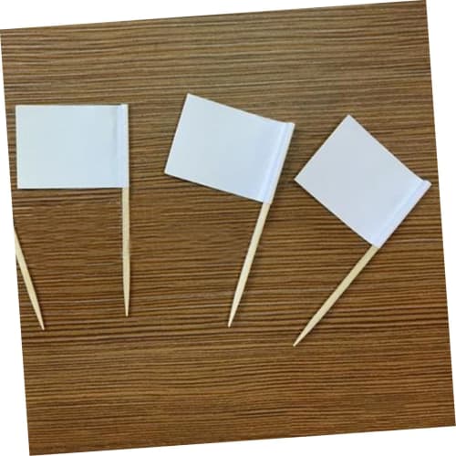 NUOLUX 200pcs Toothpick Flags, White Tags, Cup Flag Labels, Paper Flag Picks, Plant Labels, Toothpicks for Food, Plant Tags, Fruit Cake, White Flags,