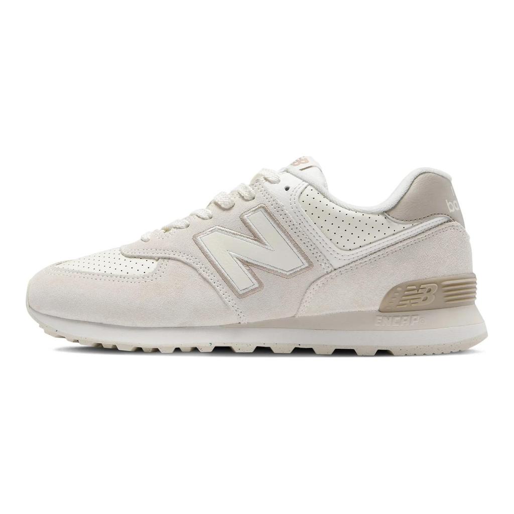 New Balance Nb 574 Comfortable Versatile Shock Absorption Low Top Casual Shoes Unisex sneaker White Gray Brown U574NBS