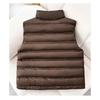 Winter Women Warm Padded Short Down Cotton Vest Stand Collar Loose Outwear Sleeveless Puffer Waistcoat for Casual