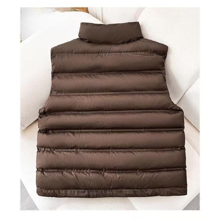 Winter Women Warm Padded Short Down Cotton Vest Stand Collar Loose Outwear Sleeveless Puffer Waistcoat for Casual
