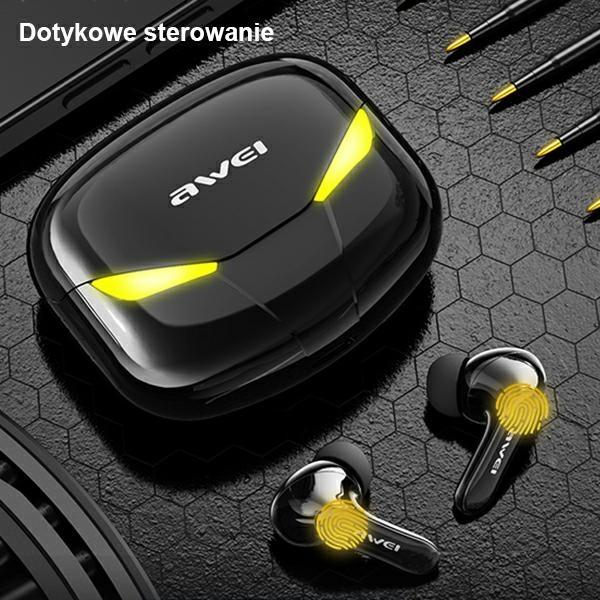 Słuchawki Bluetooth 5.0 AWEI T35 TWS Gamingowe Czarne