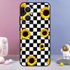 Checkerboard Sunflower Funda For OPPO Reno 14 F 11F 12F 13F 10 11 12 13 Pro 7 8 Lite OPPO Find X8 X6 X5 X9 Pro Case