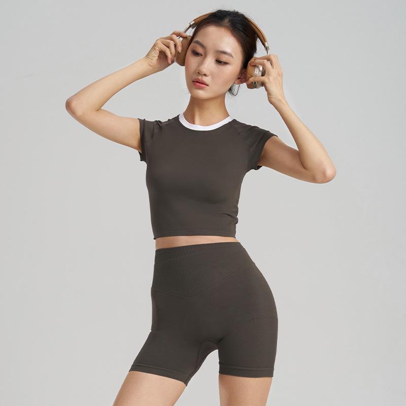 

Women s Slimming Breathable Casual Yoga T-shirt - Short Sleeve, Shockproof, Versatile Fitness Wear Extra Large