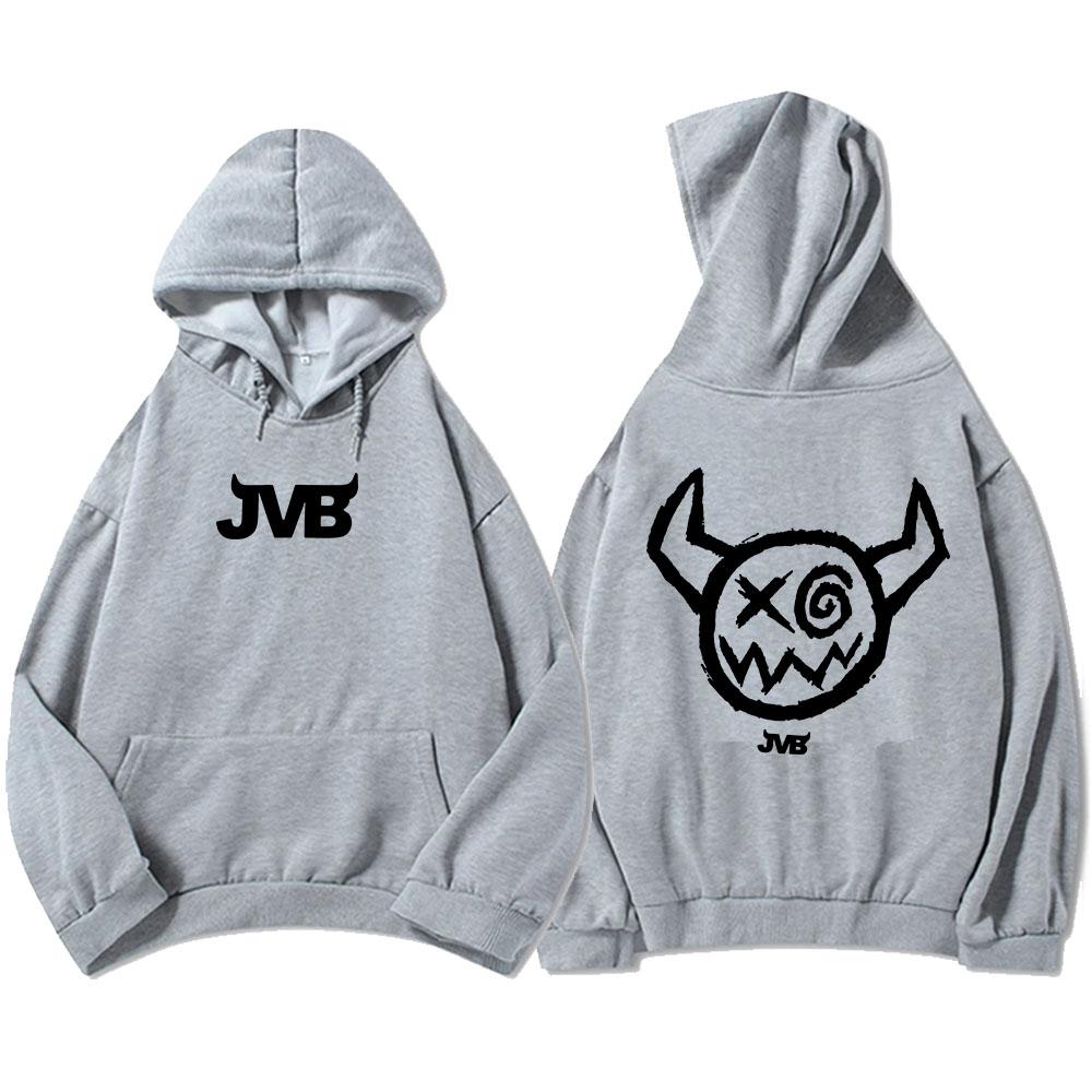 JOEY VALENCE & BRAE Hyperyouth Hoodies Langarm Fleece Kapuzenpullover Unisex Streetwear Grafikdruck Merch Sudadera S gray