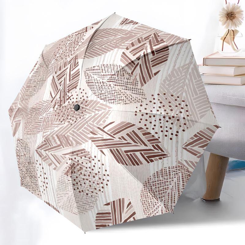 

1pc Leaf Pattern Automatic Open/Close Umbrella - Compact Travel Umbrella, Gift for Birthday, Holiday yy260106062