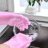 Kitchen silicone dishwashing gloves, household cleaning, waterproof dishwashing brush