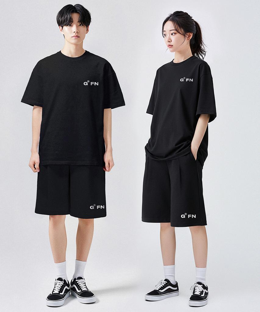Geulaenpini Small Logo Oversized Short Sleeve T-Shirt - Black