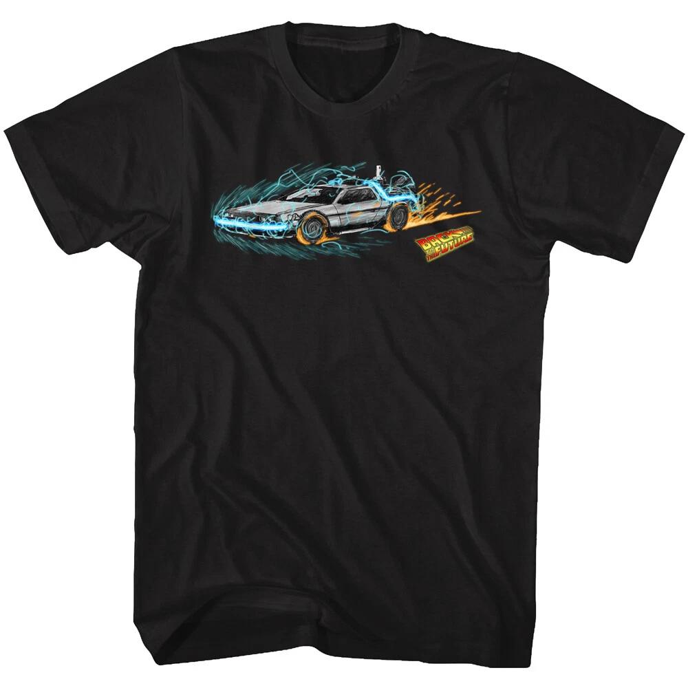 Back To The Future Movie DeLorean Painting Time Waves Men s T Shirt 4XL
