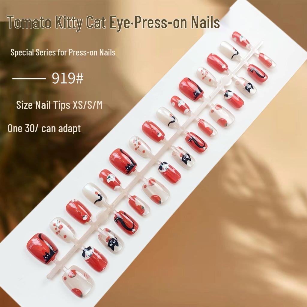 

Cartoon Cat Eye Nail Art Kit: Fun, Cute, Pre-made Fake Nails for Easy Wear