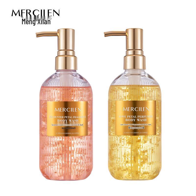 Mengxi Lan Passion Flower Essential Oil Shower Gel - Long-Lasting Scent, Deep Cleansing, Moisturizing, Perfume-Type.