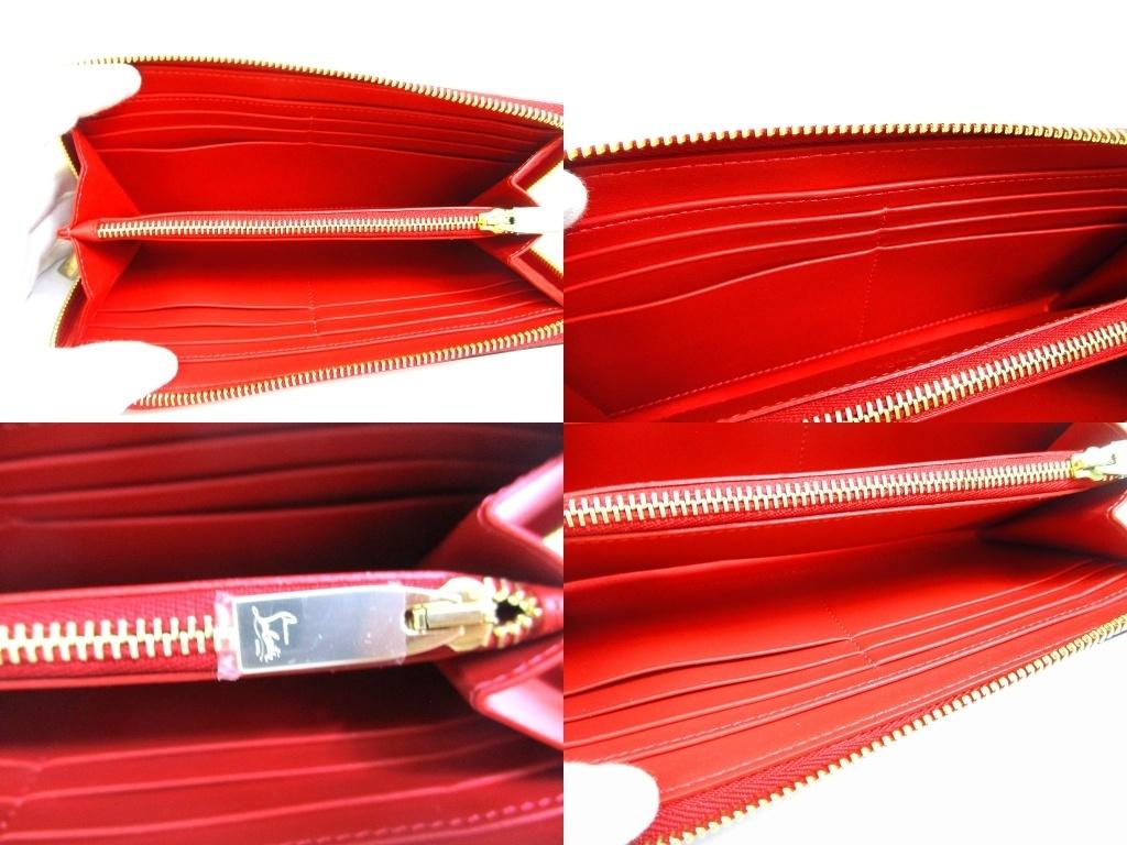 Authentic Christian Louboutin By My Side Red Leather Round Zip Wallet #b248  Seller Refurbished