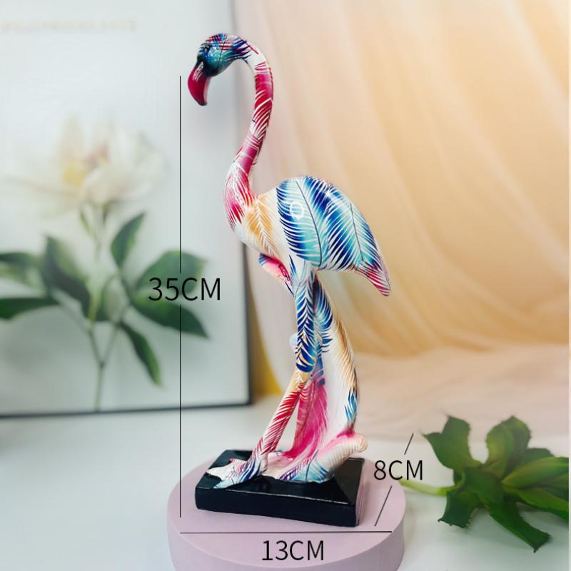 

Home Decor Colorful Flamingo Ornament Living Room Decoration Accessories Resin Crafts Entrance TV Cabinet Ornament
