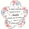 Auntie Appreciation Plaque - Decorative Floral Wall Pediment, Perfect for Birthday, Mother's Day, Christmas, Valentine's Day, Nurseries, Home Desk L