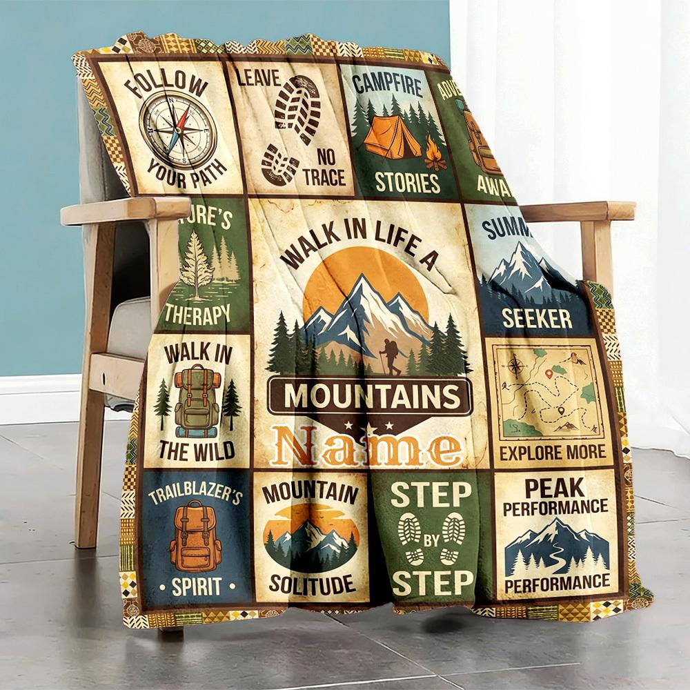 Adventurethemed Home Blanket Customize Your Names Comfortable Soft Lightweight Allseason Multipurpose Blanket For Picnics Sofas Offices Beds Living