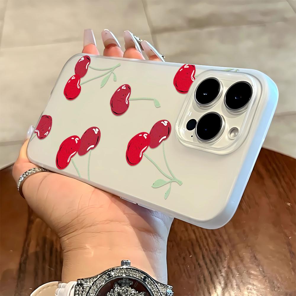 

Cherry Design Patter Phone Case For IPhone 17 13 15 11 12 14 16 Pro Max Air 7 8 Shockproof Transparent Cover Silicone Soft Funda iphone 11 Pro