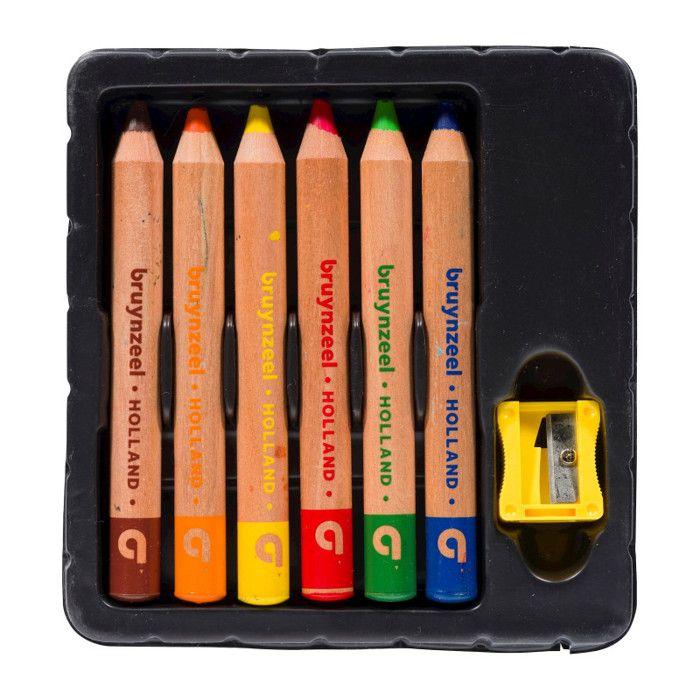 Crayons de couleur - Bruynzeel - Wasco - 6 pièces - Cœur épais - Mixte - 3 ans et plus