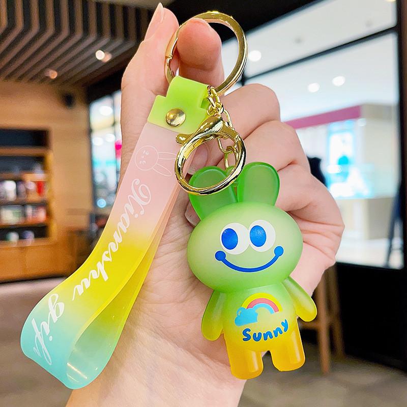Bunny Adorable Cartoon Keychain Colorful Resin Rabbit Bag Charm Key Accessory