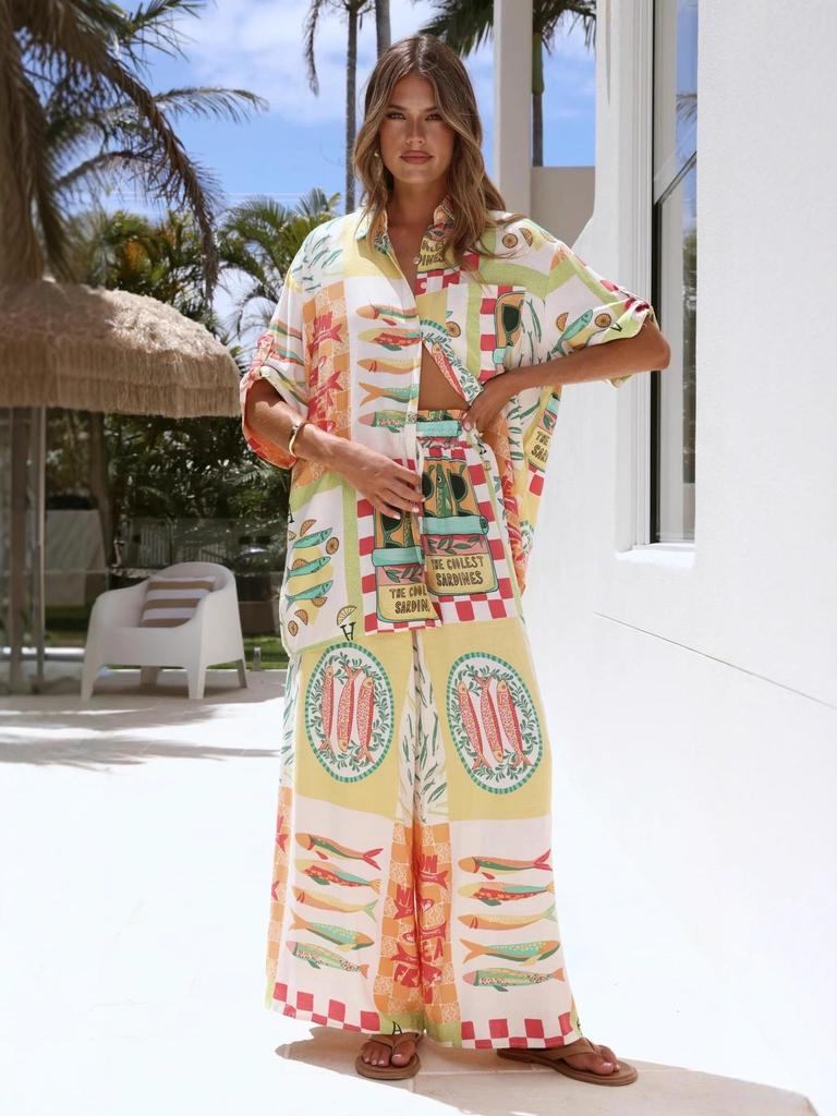 2025 Fashion Linen Short Sleeve Casual Drawstring Set for Vacation