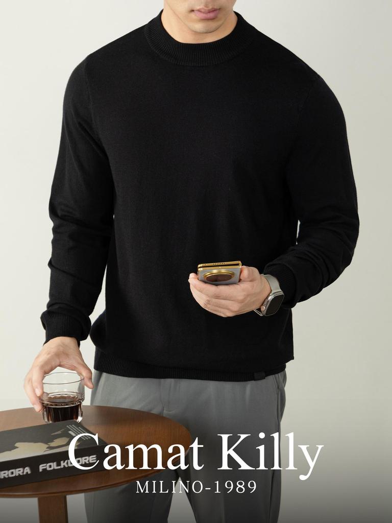 CamatKilly • Men's Soft Knitwear: Luxurious, Thick, Anti-Pilling, High-Elastic Base Layer for Autumn and Winter.