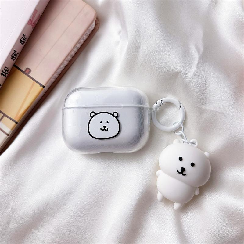 Cute self-deprecating bear for AirPods pro1 generation protective case 1 generation pro1 generation apple bluetooth headset soft case