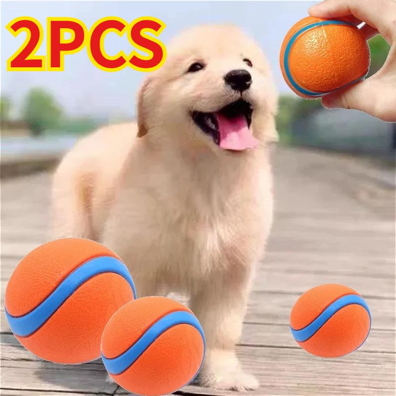 2pcs Dog Toy Ball Dog Fetch Ball Toy Tough Pet Ball Puppy Chew Toy Solid Elastic Jumping Ball Pet Accessories For Large Medium