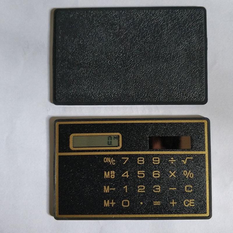 Mini Calculatrice De Poche Solaire - Format Carte Bancaire - Ultra Fine (8,5x5,5x0,3 Cm) - Cadeau Bureau, Étudiant