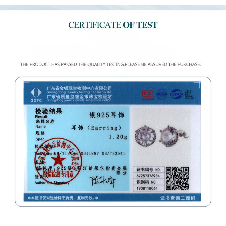 D Color Texture Rock Sugar Moissanite Stud Earrings Women Shine Luxury S925 Sterling Silver Stud Earrings