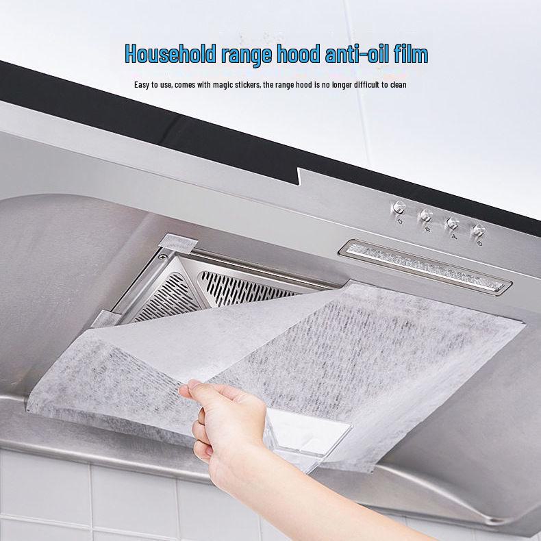 Kitchen Stove Oil-Proof Sticker with High Temp Resistance - Household Range Hood Filter Oil Absorbing Paper.