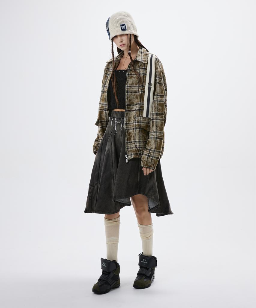 Rssc Dyed Check Zipup Jacket - Khaki