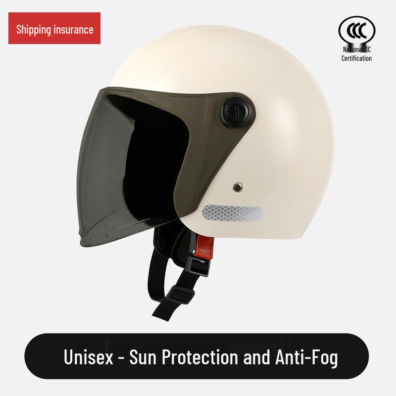 Unisex C-Certified Electric Vehicle Helmet - Anti-Fog, All-Season Warm Safety Gear for Autumn/Winter