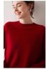 Women's 100% Cashmere Loose Fit Sweater - Round Neck, Drop Shoulder, Pullover Knitwear for Autumn/Winter