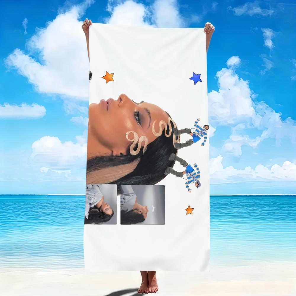 Singer Music Art Showbiz Theme Beach Towel Soft Quick Dry Bath Towel for Gift Travel Gym Spa Camping Sport Microfiber Blanket