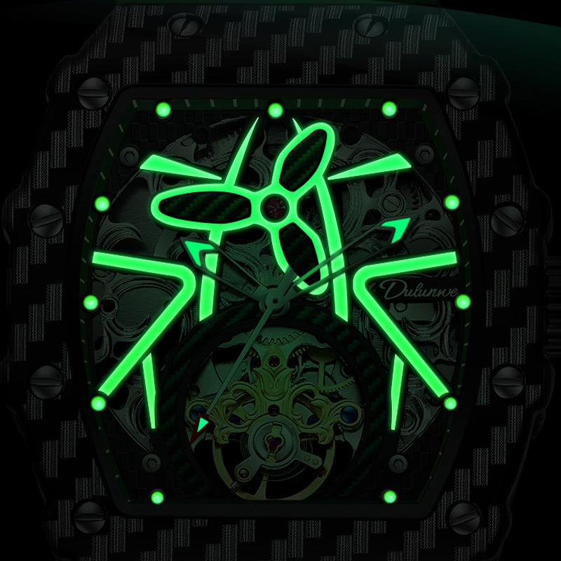 Sporty Style Tourbillon Men Watch Luxury Large Dial Waterproof Luminous Wristwatch Military Automatic Mechanical Men's Watch