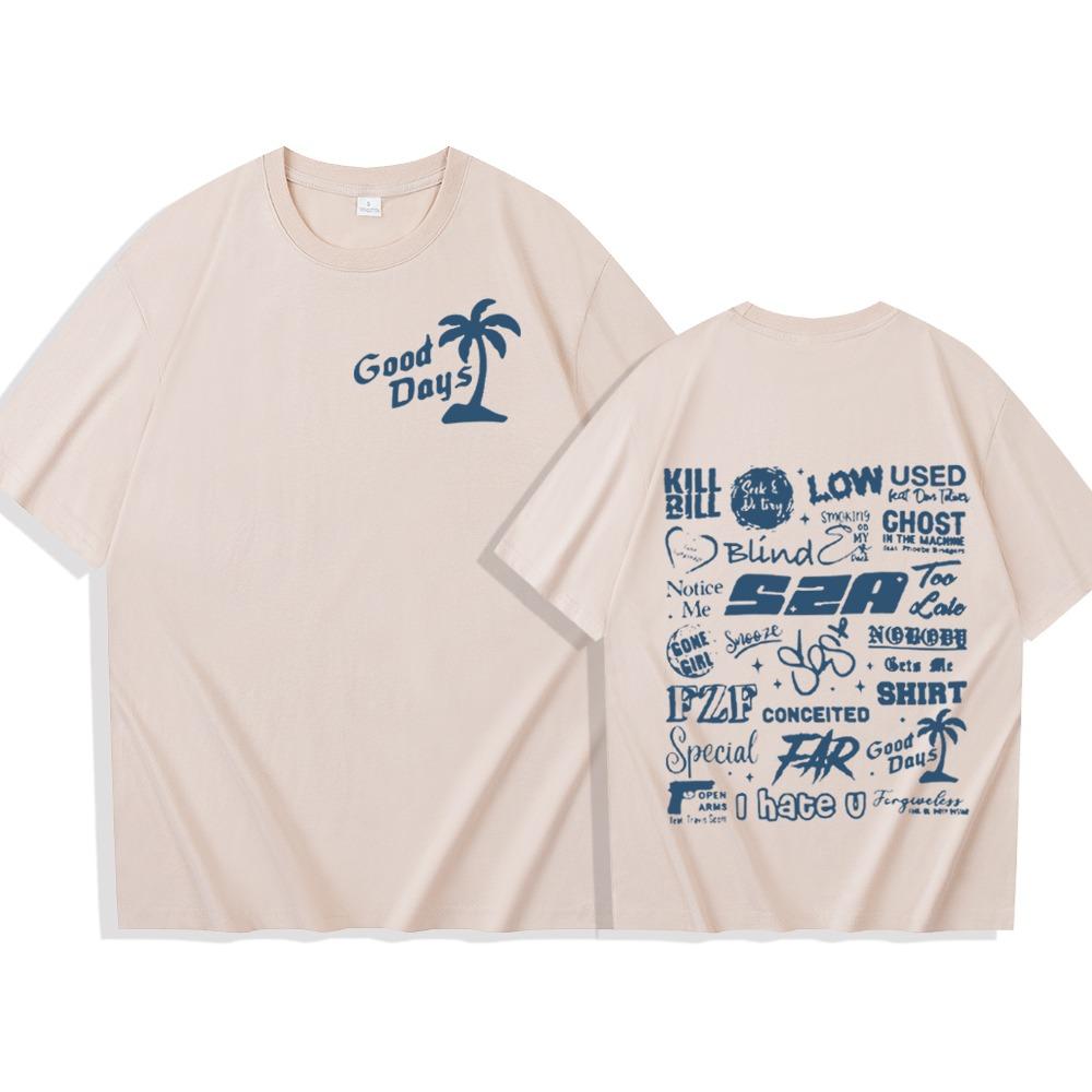 Sza Full Tracklist Shirt Sza Good Days Shirt Sza Merch Sza Fan Gift O-Neck Casual Short Sleeve Shirts