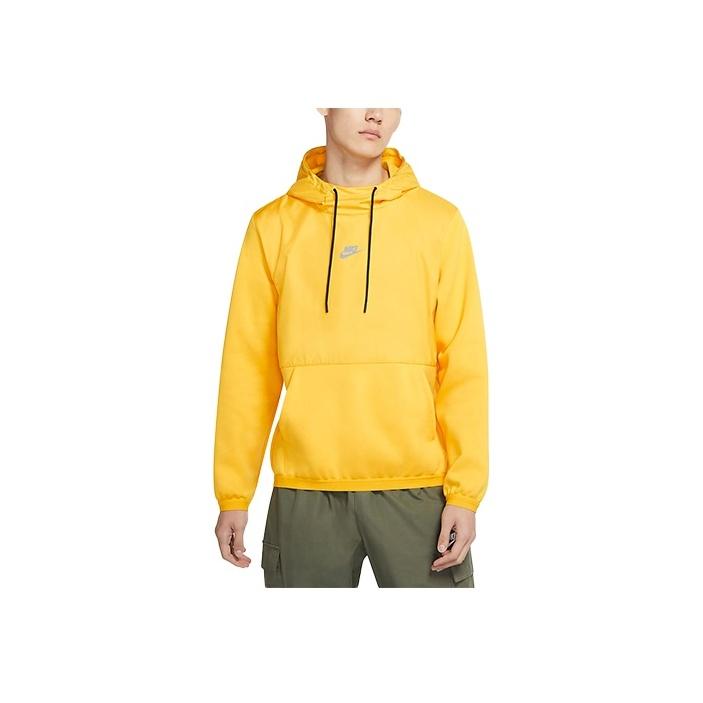 

Спортивная одежда Nike Just Do It на флисовой подкладке, теплый светоотражающий повседневный пуловер с капюшоном, мужские топы, желтый CU4102-743 L