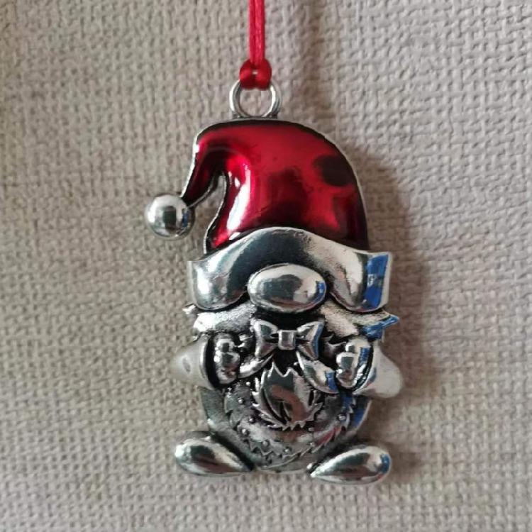 Christmas Tree Decoration Metal Dwarf Pendant Festival Tree Hanging Ornament for Mantels Table Living Room Bedroom